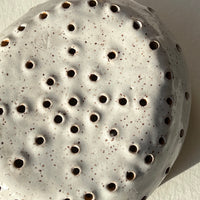 Hand Built Ceramic Colander - Berry Strainer (Speckled White)