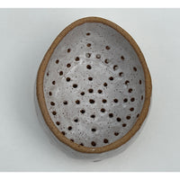 Hand Built Ceramic Colander - Berry Strainer (Speckled White)