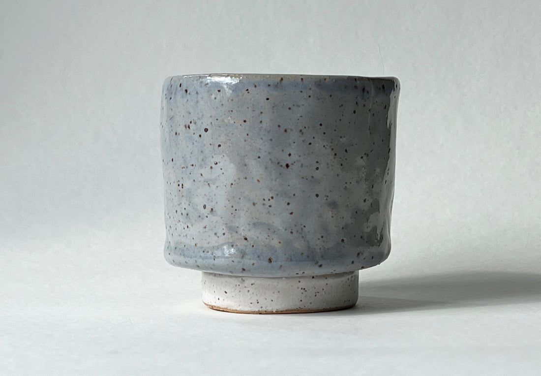 Hand built Ceramic Matcha Tea Cup with Bamboo Whisk + Stand - Set