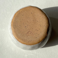Small White Ceramic Jar with Lid in Speckled Clay