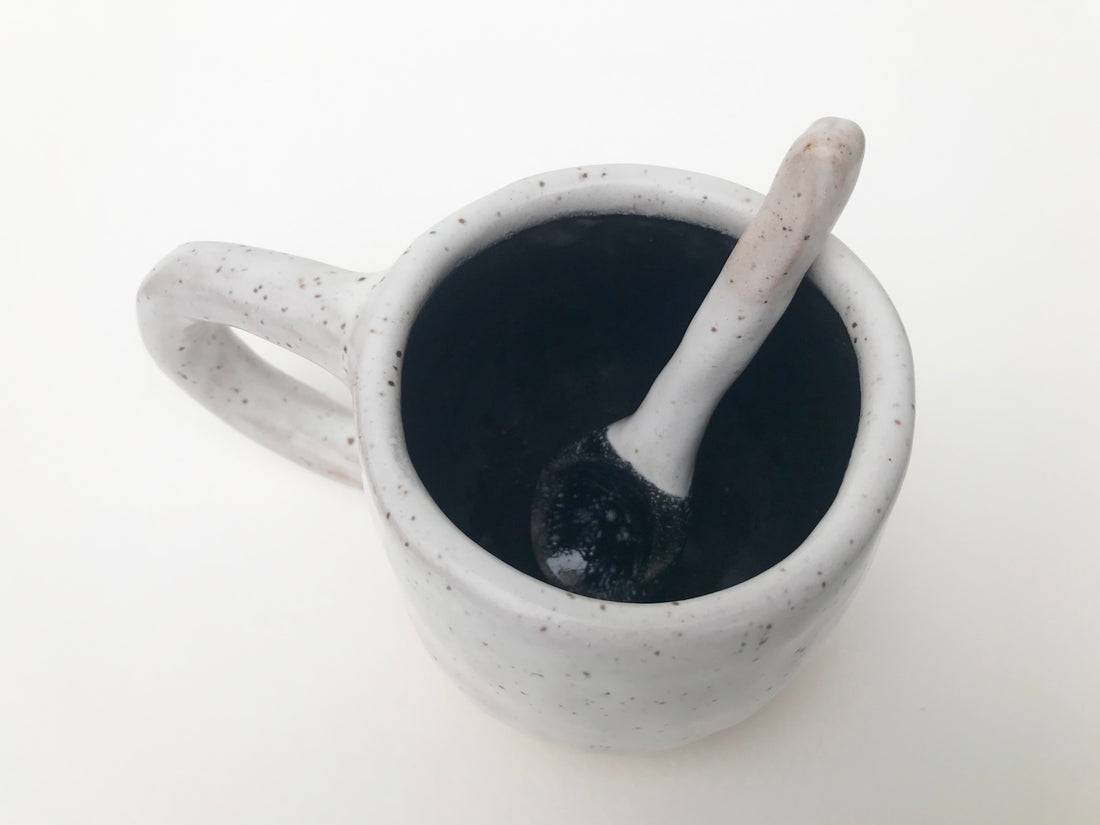 Large Speckled Mug - Black + White