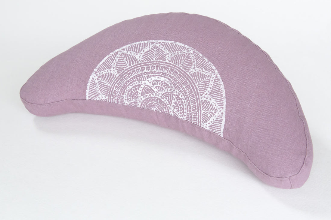 Meditation Cushion of Organic Linen (Mauve)