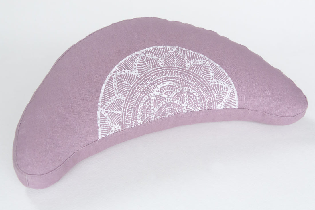 Meditation Cushion of Organic Linen (Mauve)