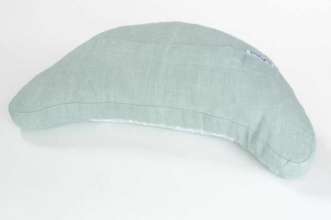Meditation Cushion of Organic Linen (Light Green)